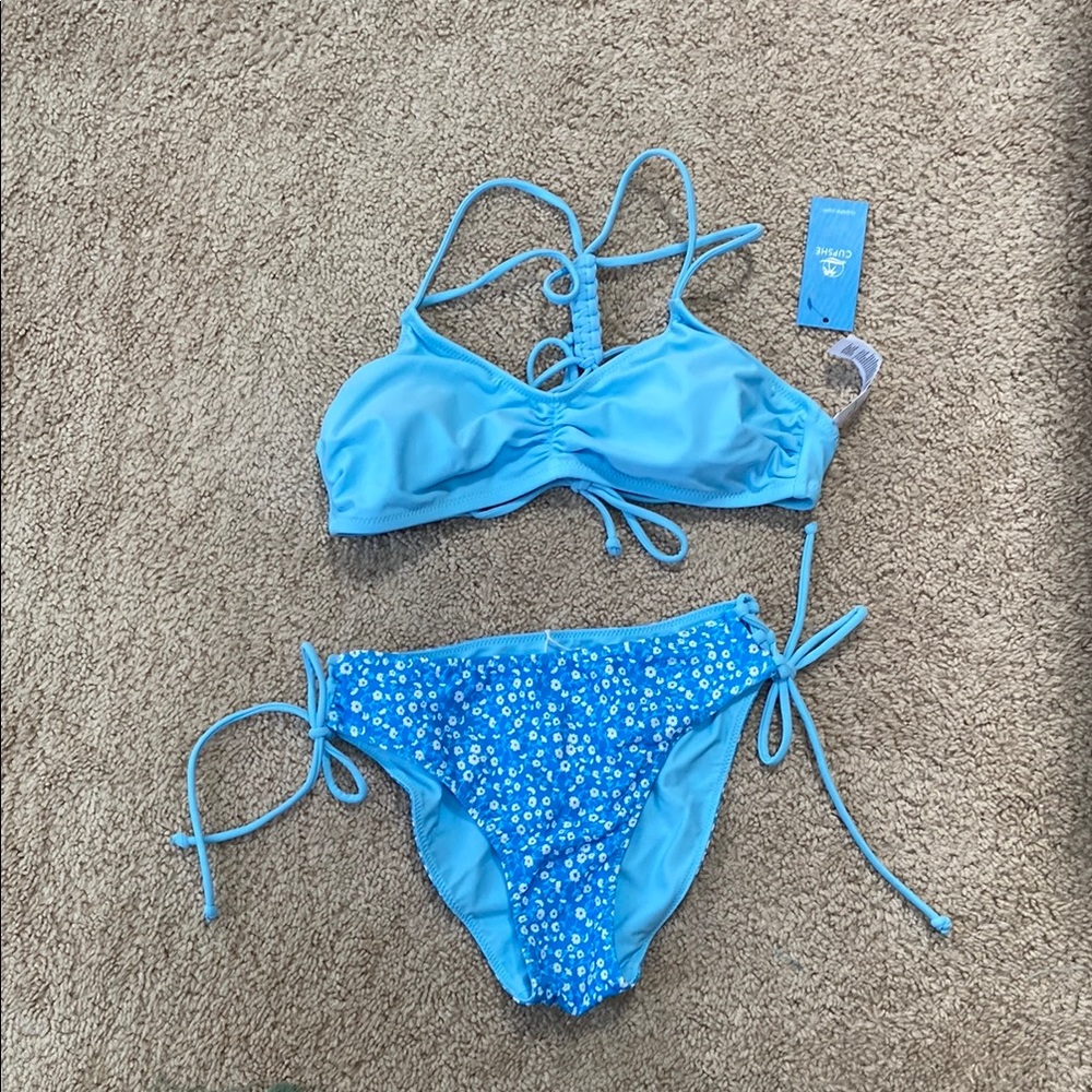 Cupshe Blue Floral Bikini Set